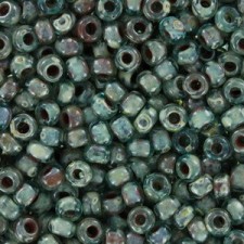 Miyuki rocailles Perlen 8/0 - Picasso transparent olivine 8-4506
